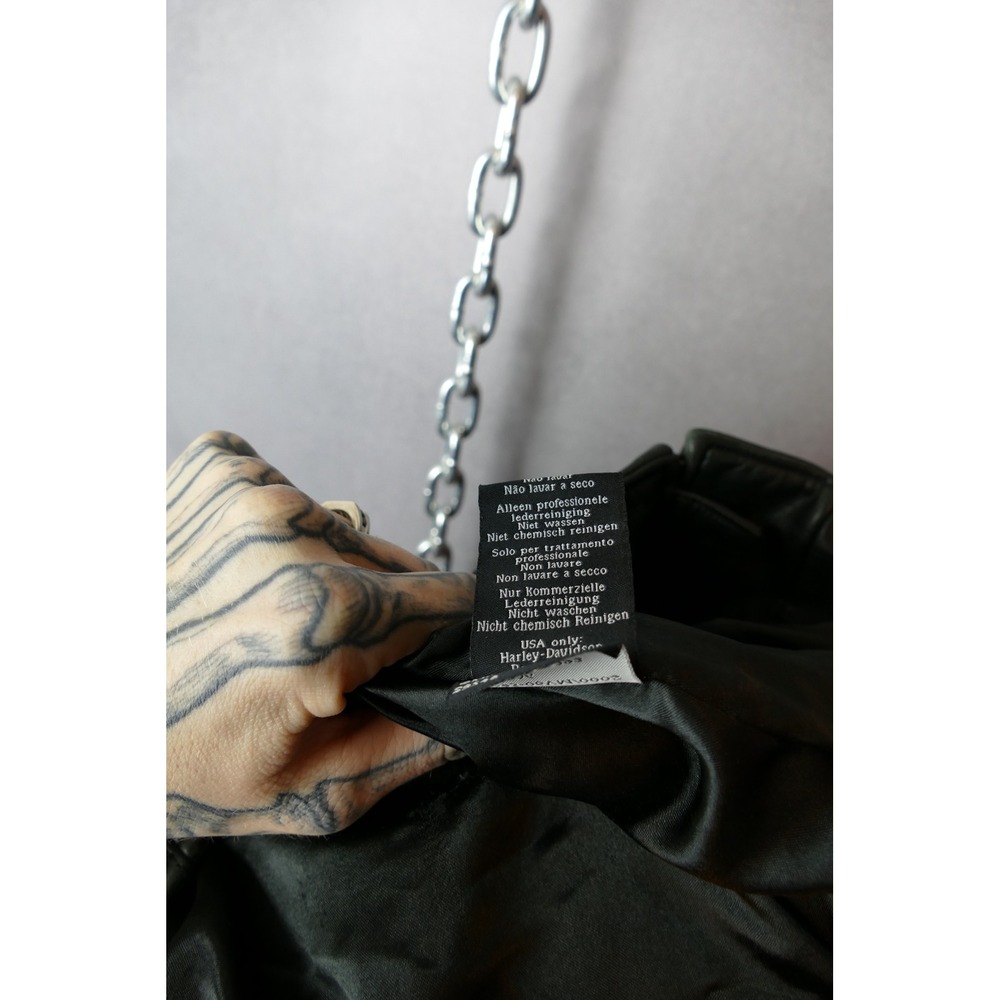 Harley Davidson Motorcycles Mens Black Leather Eagle‎ Graphic Jacket Size XL - Picture 9 of 15